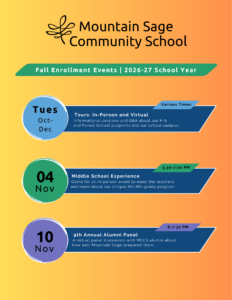 calendar of enrollment events happening in the fall of 2026.